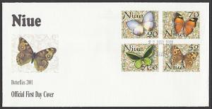 NIUE 2001 Butterfly set FDC................................................27819