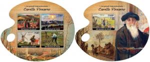 NIGER 2014 2 SHEETS nig14425ab PISSARRO ART PAINTINGS