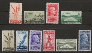 Italian East Africa 9 different MH VF 1938 SCV $25.90 (jr)