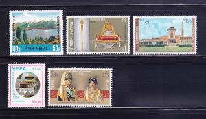 Nepal 297-301 MNH King Birendra Coronation