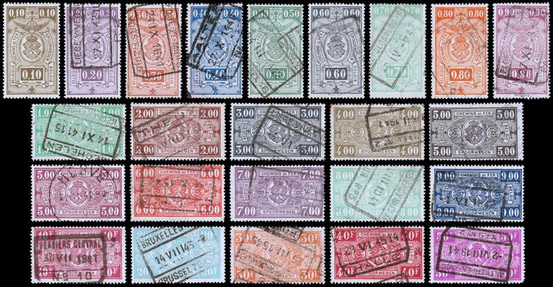 Belgium Scott Q239-262 (1941) Used H F-VF Complete Set