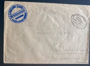 1918 Warnemunde Germany Feldpost Marine Luftwaffe Flight Station Feldpost Cover