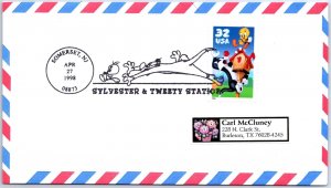 US SPECIAL EVENT COVER POSTMARK SYLVESTER & TWEETY AT SOMERSET N.J. 1998