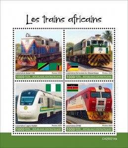 2026 01 - CENTRAL AFRICA - AFRICAN TRAINS              4V  complet set    MNH **