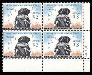 MOMEN: US #RW26 DUCK INTACT PLATE BLOCK OF 4 MINT OG NH FRESH XF LOT #87129