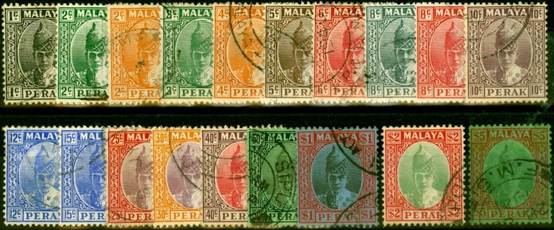 Perak 1938-41 Set of 19 SG103-121 Fine Used