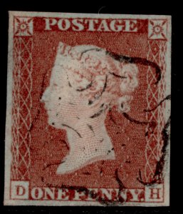 GB QV SG8, 1d red-brown, FINE USED. Cat £60. BLACK MX. DH 