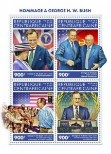 Central Africa - 2019 George H.W. Bush - 4 Stamp Sheet - CA18915a