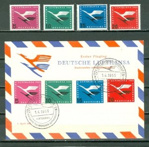 GERMANY 1955 REOPENING AIR SEVICE #C61-64(MINT) + FDC CARD