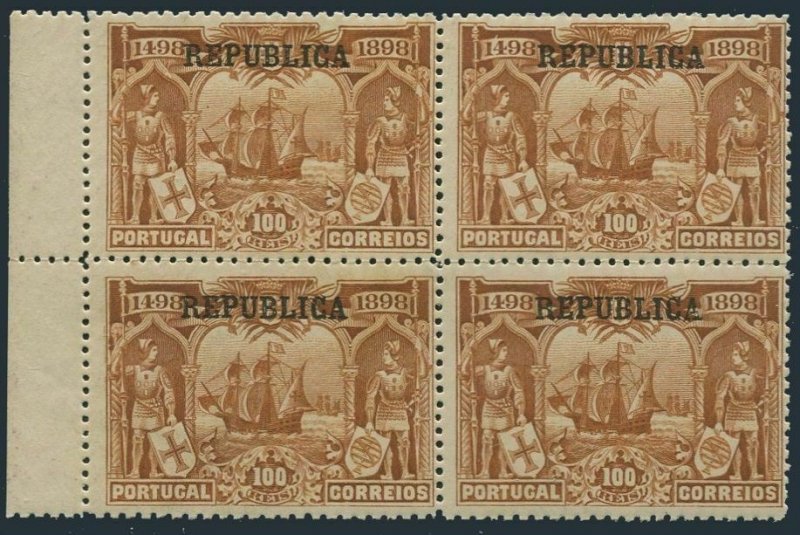 Portugal 191 bl./4,MNH.Mi 188. Vasco da Gama,Flagship San Gabriel.REPUBLICA,1911