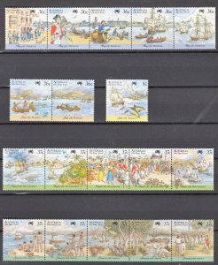 Z4565 JL Stamps 1987-8 australia mnh #1024-6,1027,1030 first fleet