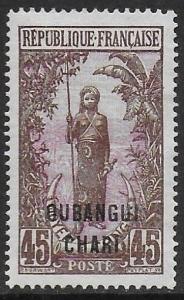 Ubangi-Shari 1922 Woman 45c Chocolate & Lilac #34 VF-NH, large part o.g CV $8.00