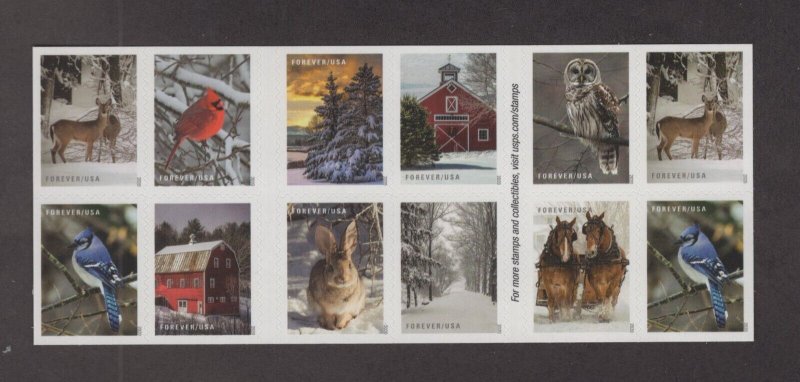 Scott 5532 - 5541 - Winter Scenes. Pane of 20. Forever. MNH.  #02 5532p20