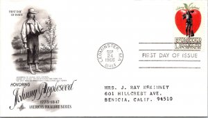 FDC 1966 SC #1317 Artcraft Cachet - Leominster, Ma - Single - J3602