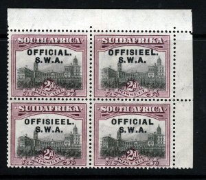 SOUTH WEST AFRICA KG V 1929 OFFICIAL 2d. BLOCK WITH OVAL PERFS SG O11 MINT