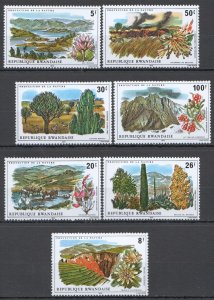 Wb337 1975 Rwanda Flora & Fauna Animals Protection Nature Set Mnh