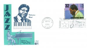 US FIRST DAY COVERS JAZZ MUSICIAN LEGENDS 5 DIFFERENT ON 4 ASSORTED CACHETS 1995