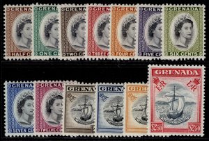 GRENADA QEII SG192-204, 1953-59 complete set, NH MINT. Cat £65.