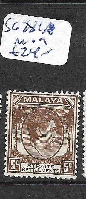 MALAYA STRAITS SETTLEMENTS (P0701B) KGVI 5C  SG 281  MOG