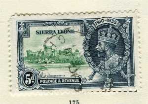 SIERRA LEONE; 1935 early GV Silver Jubilee issue used 5d. value