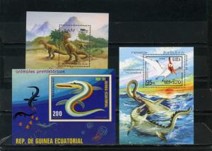 PREHISTORICAL ANIMALS SMALL COLLECTION SET OF 3 S/S MNH