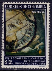 Colombia, 1968, Airmail, Eucharistic Congress, Elijah's Dream byVasqu...