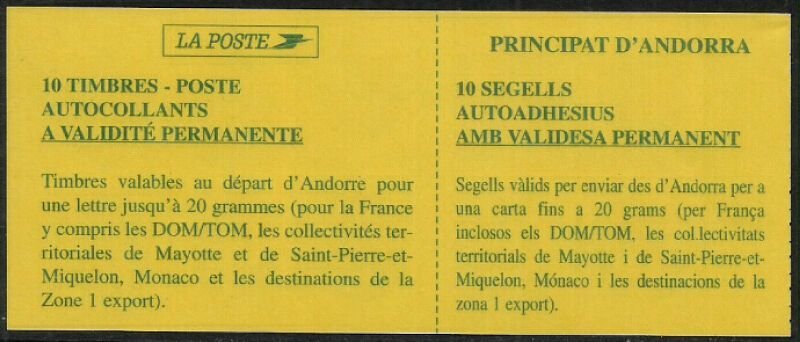 Andorra, French #518a MNH Complete Booklet - Coat of Arms