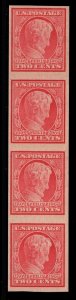 MOMEN US STAMPS #368V IMPERF COIL STRIP OF 4 MINT OG NH VF PSE CERT LOT #86234