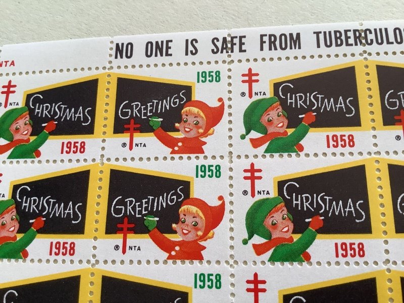 Christmas 1958 seals  Cinderella stamps mounted mint  folded Ref R50278 