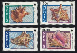 Nevis WWF Queen Conch Shells 4v SG#531-534 SC#591-594 MI#523-526