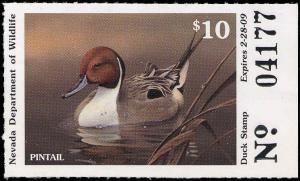 NEVADA #30 2008 STATE DUCK  STAMP PINTAIL