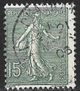 FRANCE 1903-38 15c Slate Green SOWER Type Sc 139 VFU