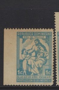 Dominican Republic 1c Postal Tax Imperf At Right MNH (1gut)