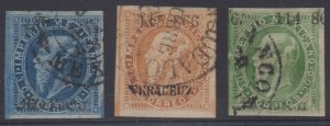 MEXICO 1866 MAXIMILIAN Sc 32-34 TOP VALUES Mexico & Veracruz VF SCV$93.00+ 
