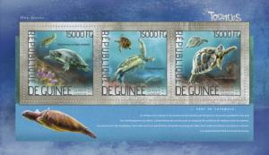 GUINEA 2014 SHEET TURTLES REPTILES MARINE LIFE