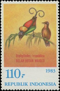Indonesia 1983 Sc 1210-1212 Bird of Paradise Sicklebill CV $6.50