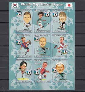 Kyrgyzstan, 2001 Russian Local. World Cup Soccer, IMPERF sheet of 9. #2 ^