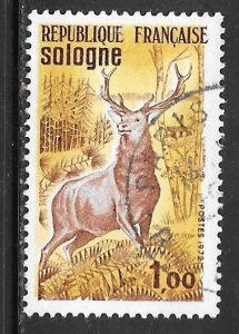 France 1334: 1f Red Deer Stag and Forest, used, VF