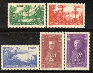 Monaco # B19-23, Mint Hinge Remain.