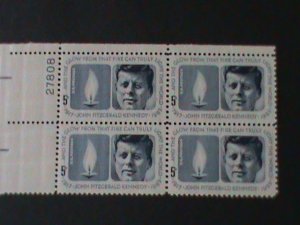 ​UNITED STATES- SC#1246-JOHN F KENNEDY-MNH-IMPRINT PLATE BLOCK-60 YEARS OLD