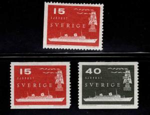 SWEDEN Scott 521-523 MH* Ship set 1958