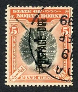 North Borneo SGD17 5c Perf 14.4-14.7 SANDAKAN 19 Sep 1899 cat 75 pounds