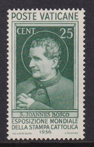 Vatican City  #49   MNH  1936  Catholic Press Conference . St. John Bosco 25c