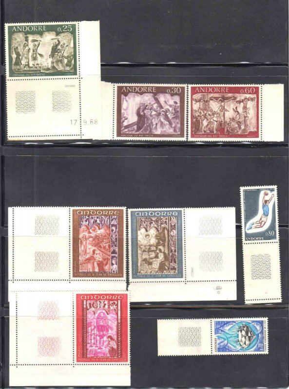 FRANCE ANDORRA 4 STOCK PAGES SOUND COLLECTION LOT MUCH MINT NH U/M $$$$$$$