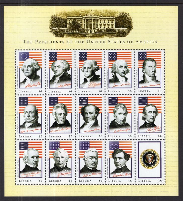 Liberia US Presidents Sheets MNH VF