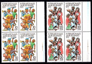 Germany DDR 1979 Sc#2013/2014 YEAR OF THE CHILD Block of 4 MNH