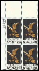 PCBstamps   US #1344 PB 24c(4x6c)Register and Vote, 29996, MNH, (PB-1)