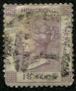 Hong Kong SC# 4  /SG# 4 Queen Victoria, 18¢, Canceled