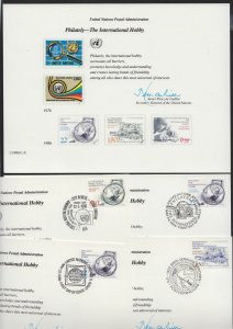 1986 United Nations FDCs souvenir cards set 5 Philately SC29