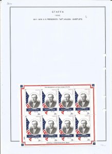 STAFFA - 1982 - U S President Wilson - Sheet - Mint Light Hinged -Private Issue